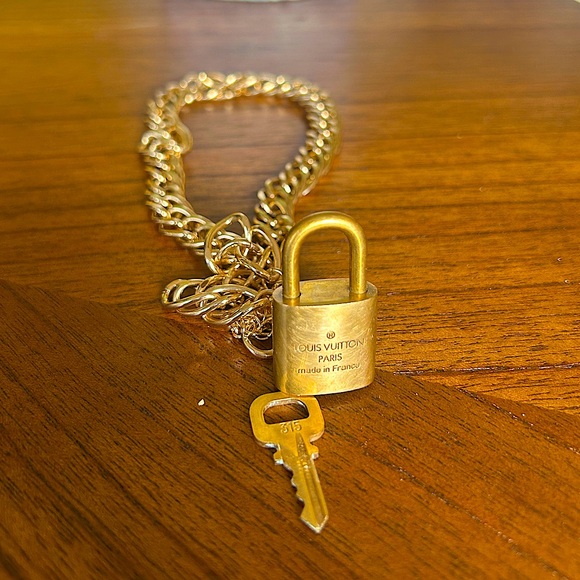 Louis Vuitton Gold Padlock Necklace #315